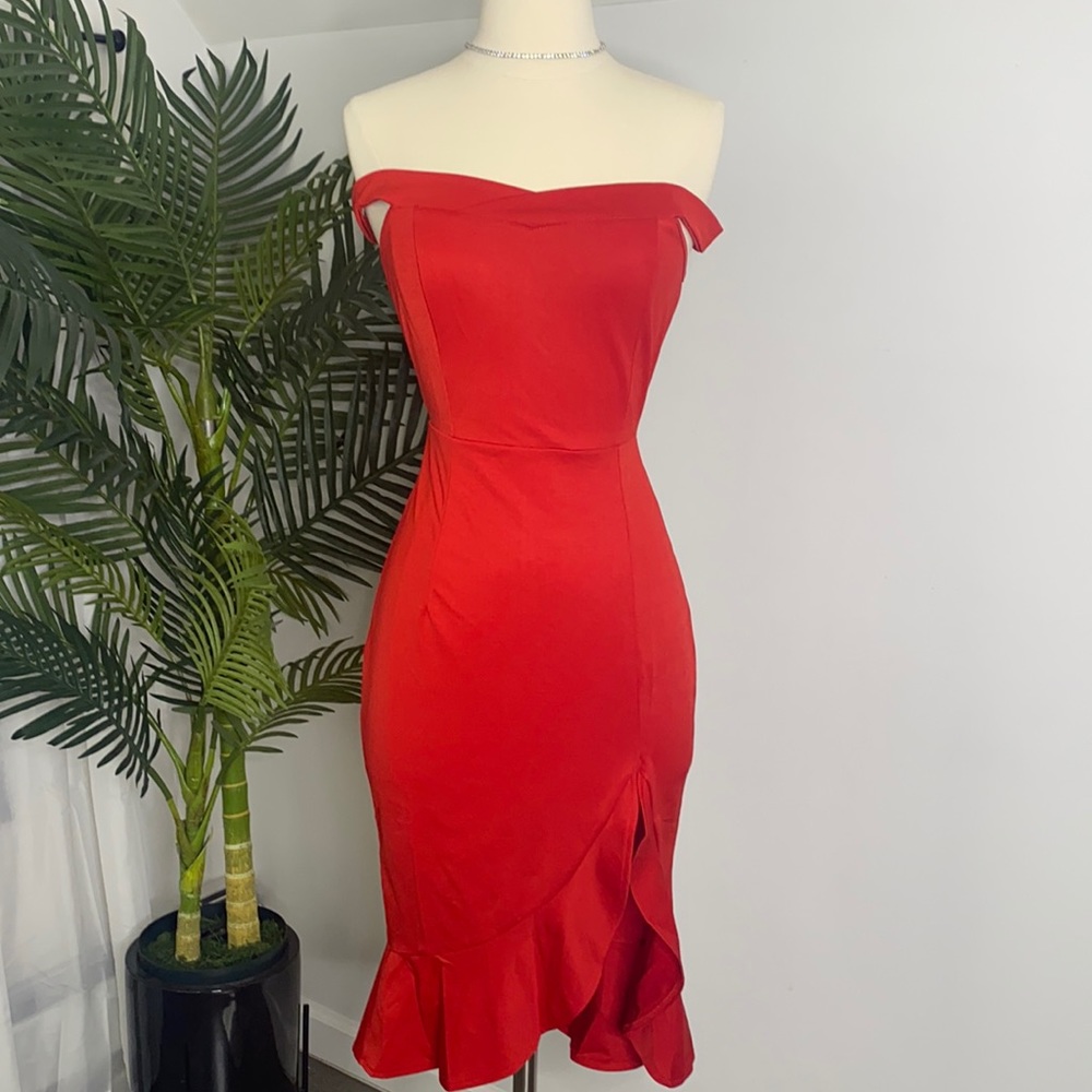 Red Off the shoulder dress